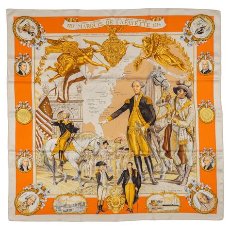 Hermes Rare cMarquis De Lafayette Scarf 